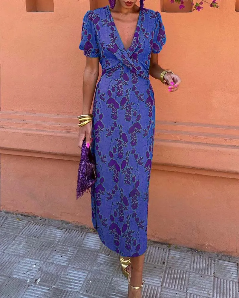 Angelina Stunning V-Neck Midi Dress