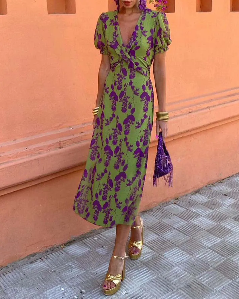 Angelina Stunning V-Neck Midi Dress
