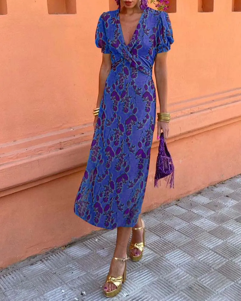 Angelina Stunning V-Neck Midi Dress