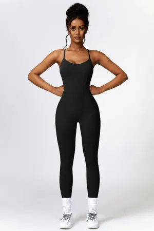 Basic Bae Open Back Spaghetti Strap Active Jumpsuit