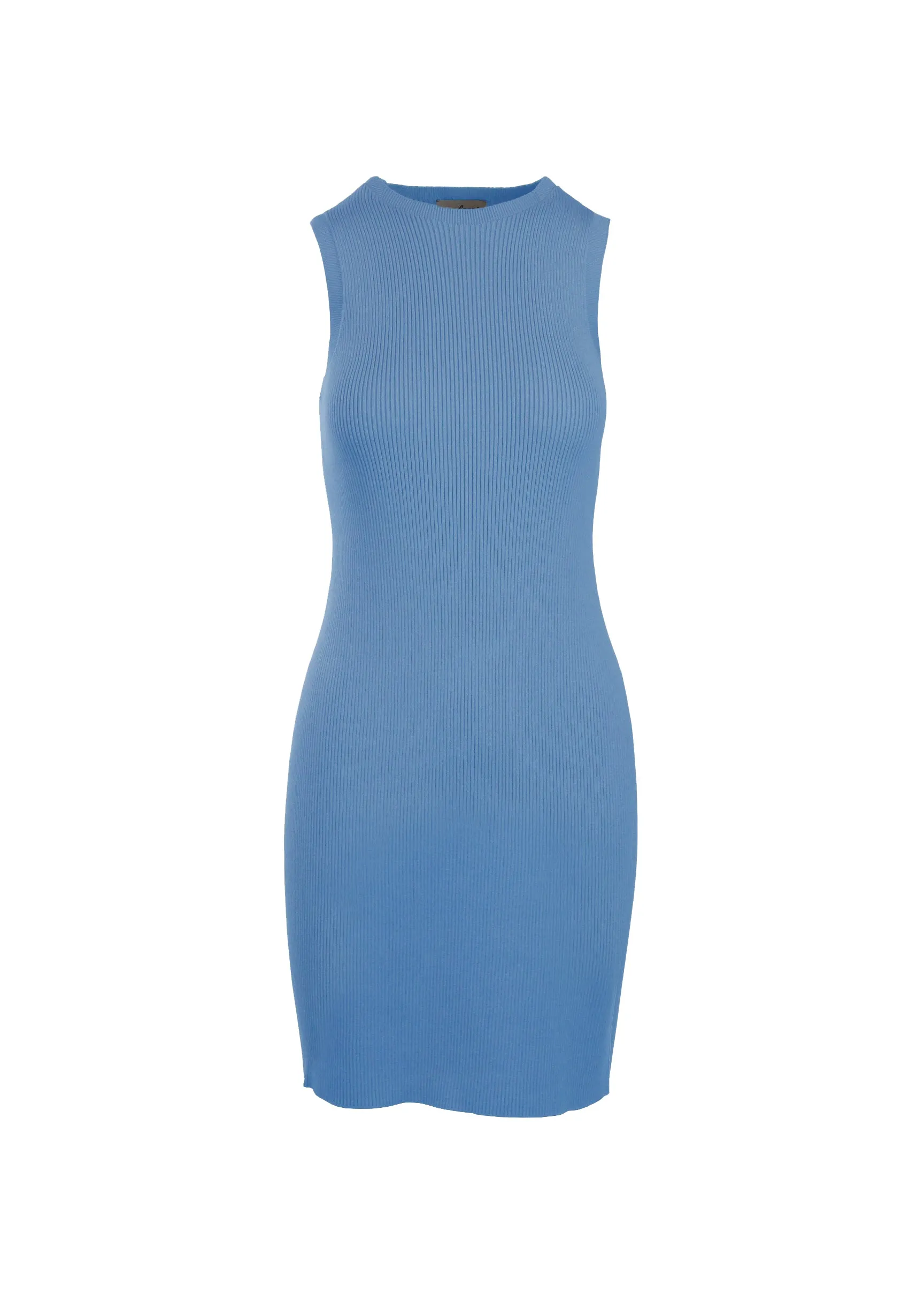 CAITLIN SLEEVELESS RIB DRESS - LIGHT BLUE