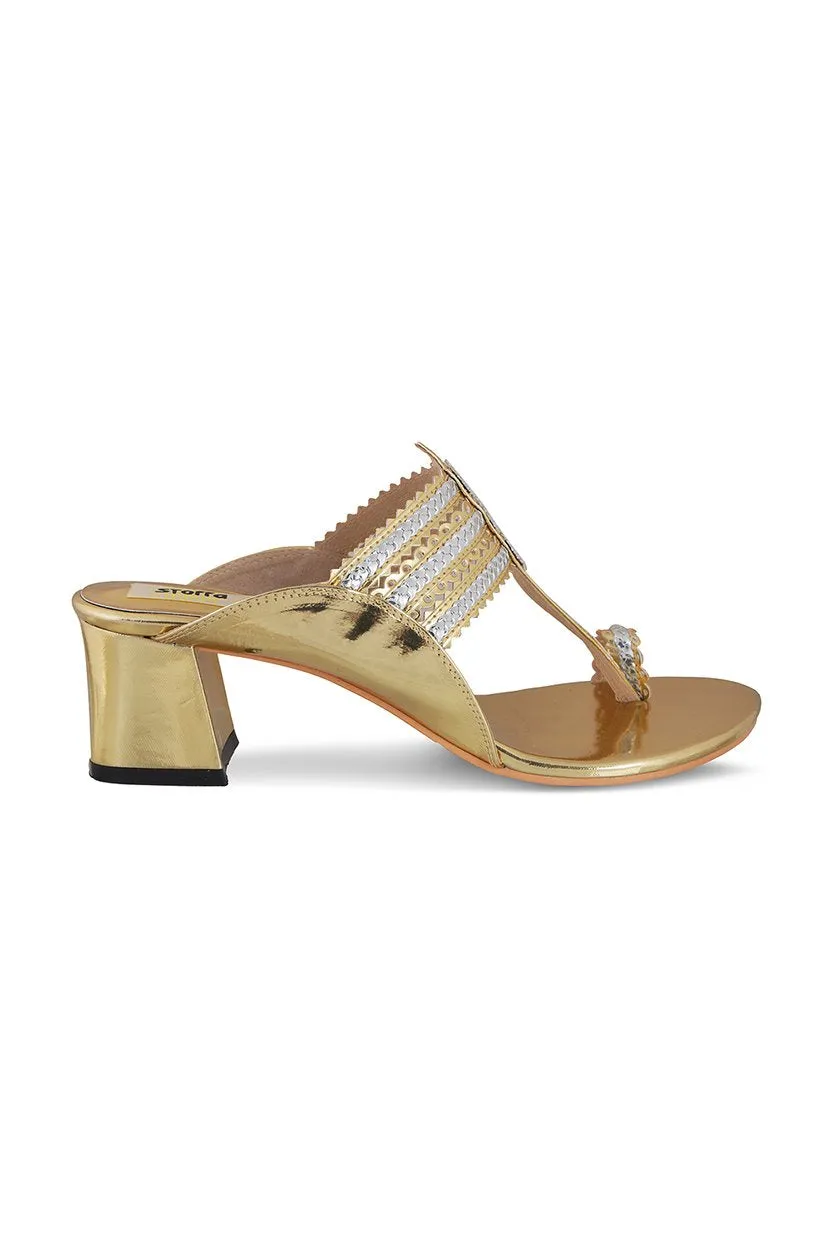 Classic K Block Heel Silver