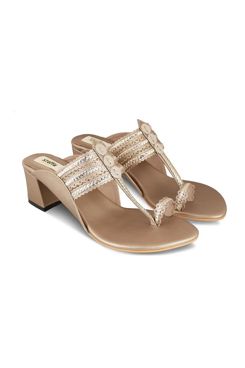 Classic K Block Heel Silver