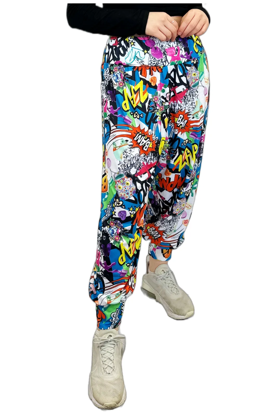 Comic Bang Print Harem Trouser