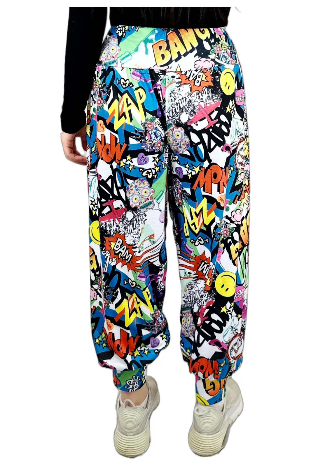Comic Bang Print Harem Trouser
