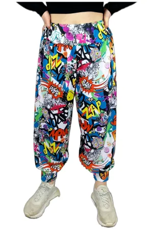 Comic Bang Print Harem Trouser