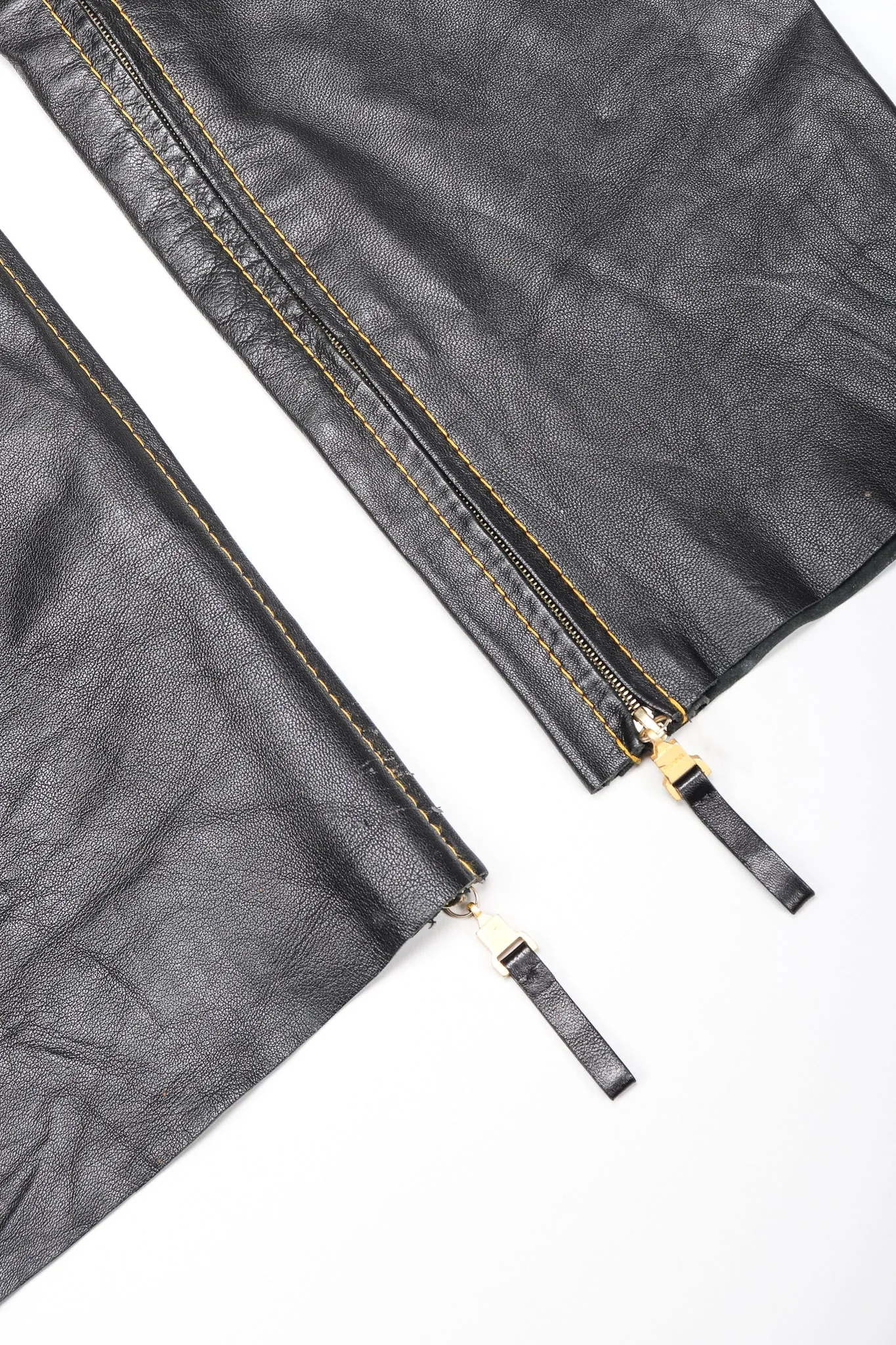 Contrast Stitch Leather Jean