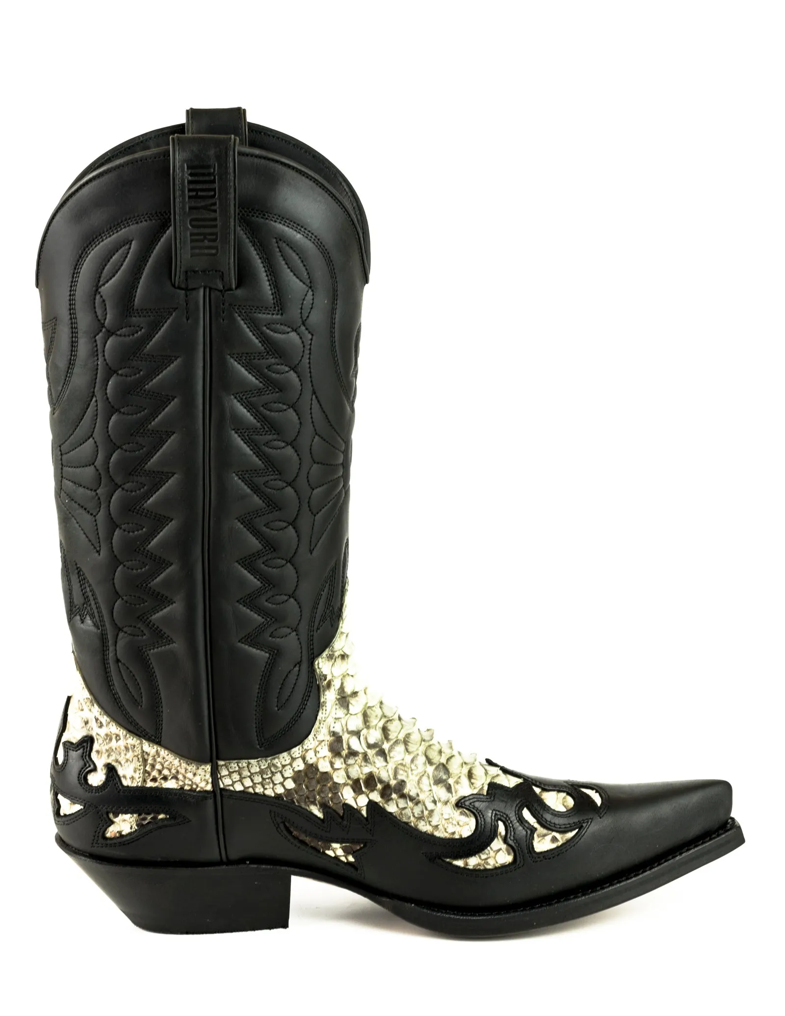 Cowboy Boots Women and Men Exotic Handcrafted Black and White Leather 1935 Texan
