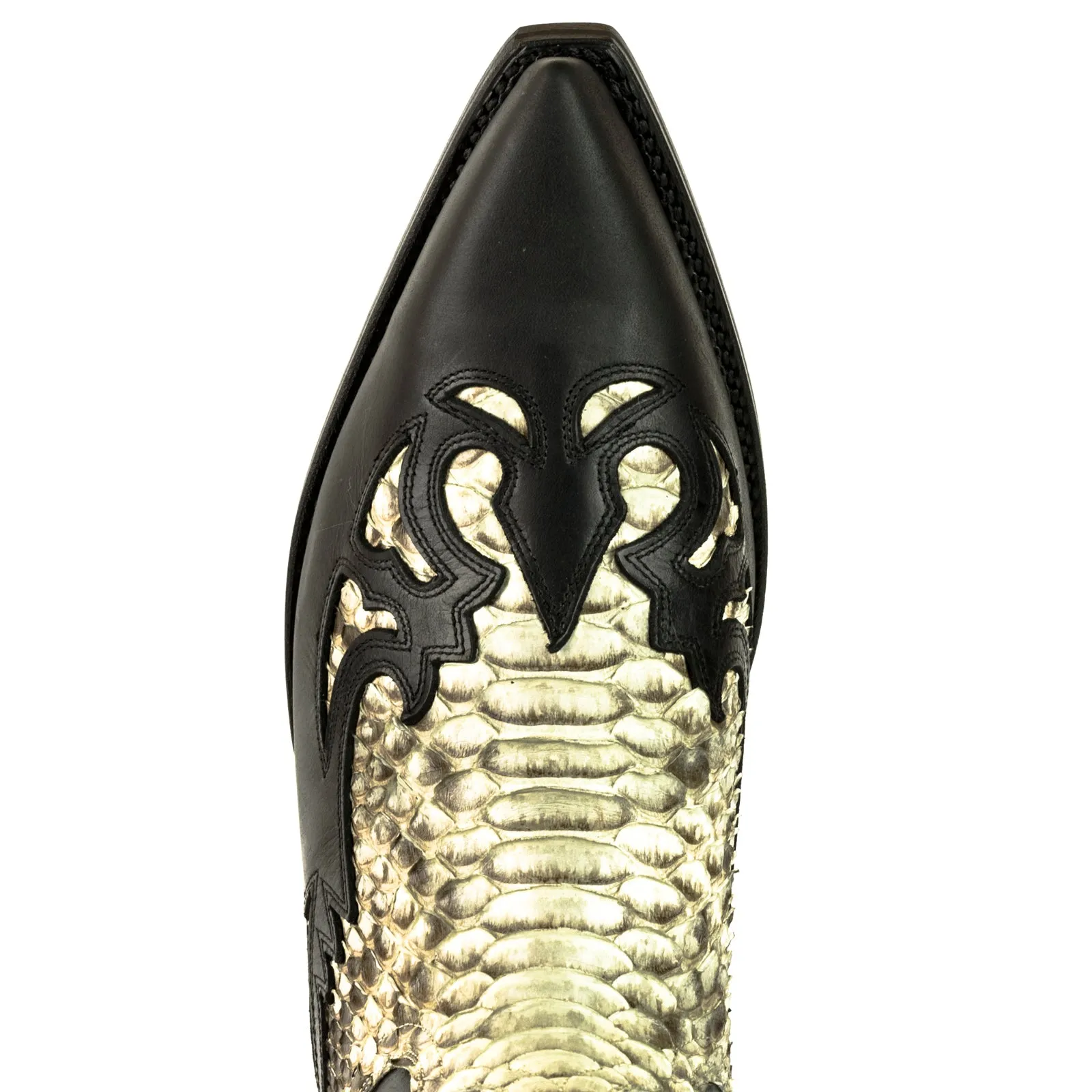 Cowboy Boots Women and Men Exotic Handcrafted Black and White Leather 1935 Texan