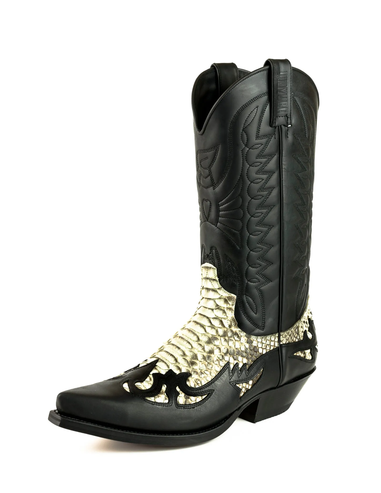 Cowboy Boots Women and Men Exotic Handcrafted Black and White Leather 1935 Texan