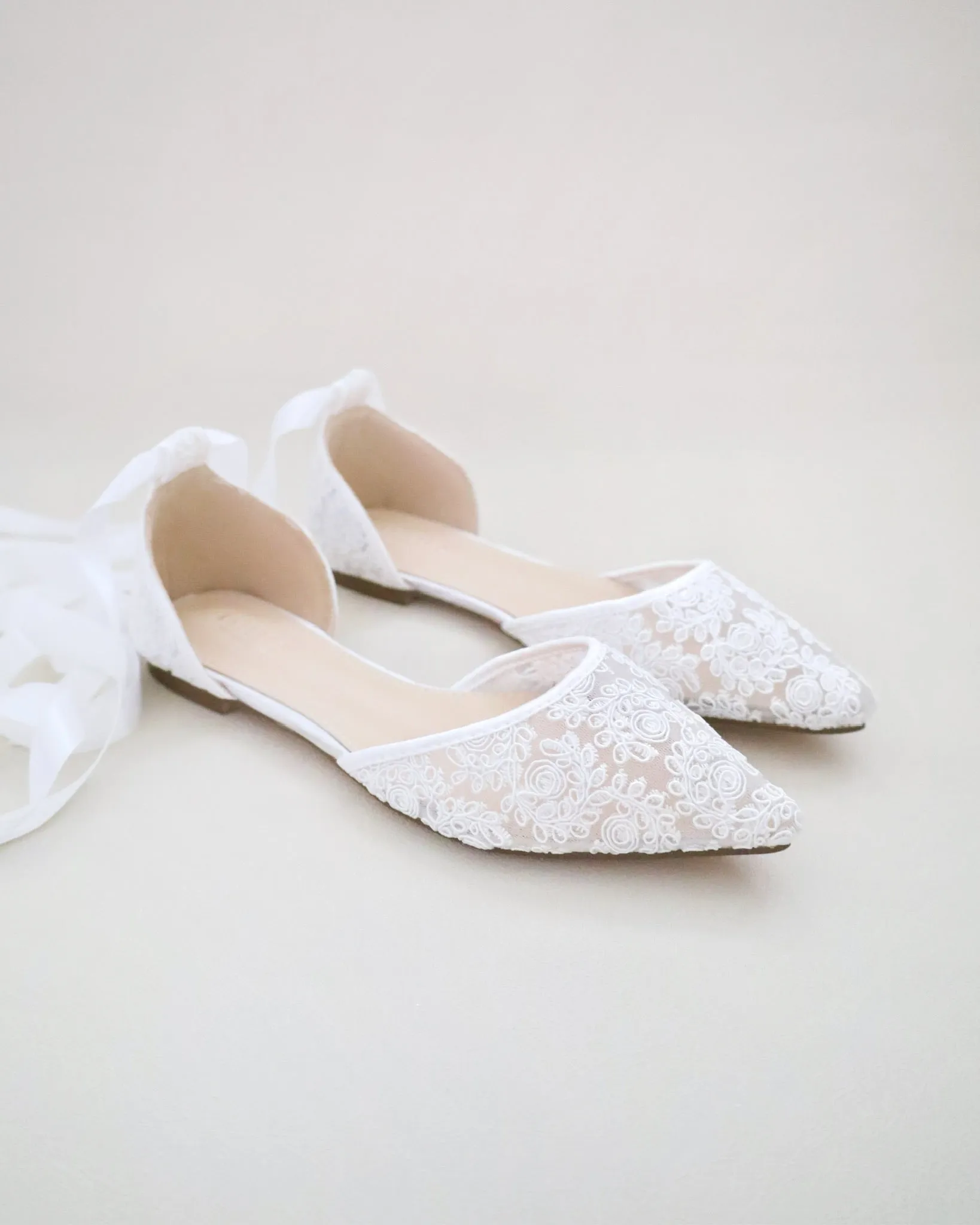 Crochet Lace Pointy Toe with Ballerina Lace Up