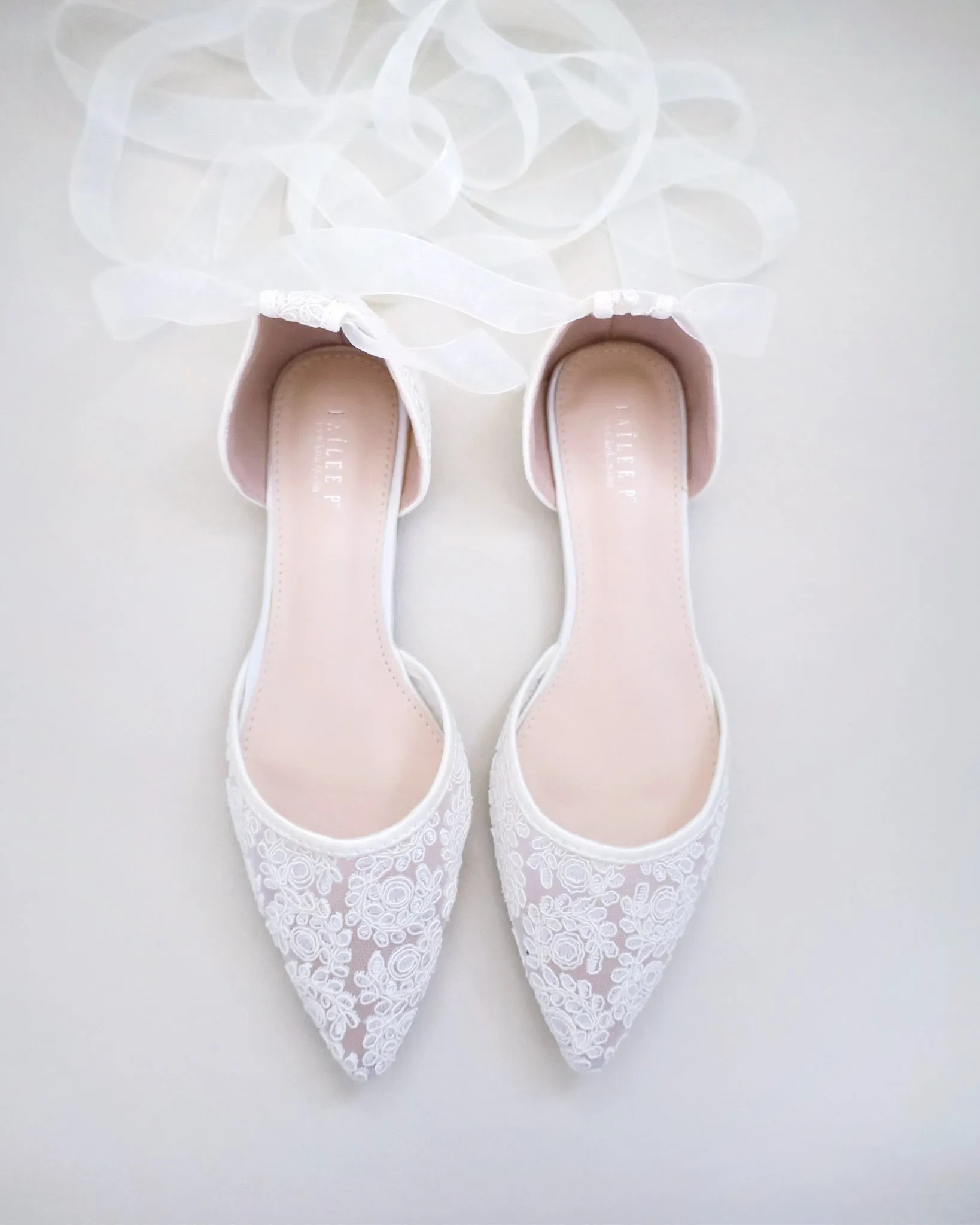 Crochet Lace Pointy Toe with Ballerina Lace Up