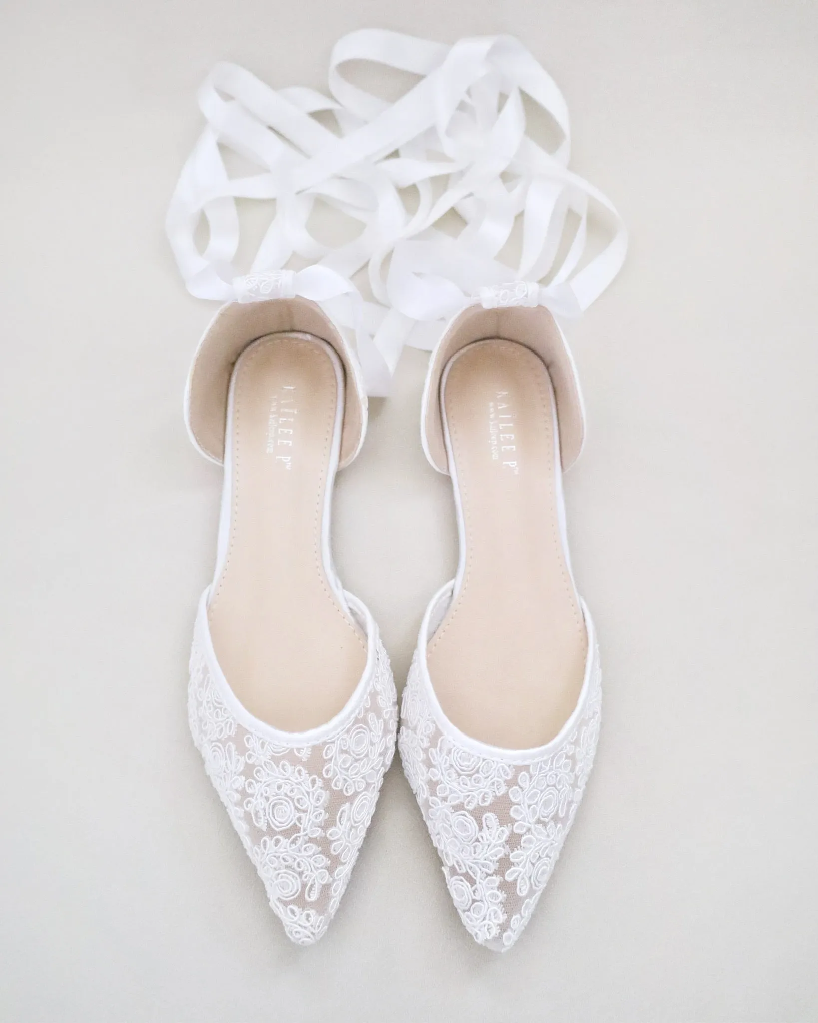 Crochet Lace Pointy Toe with Ballerina Lace Up