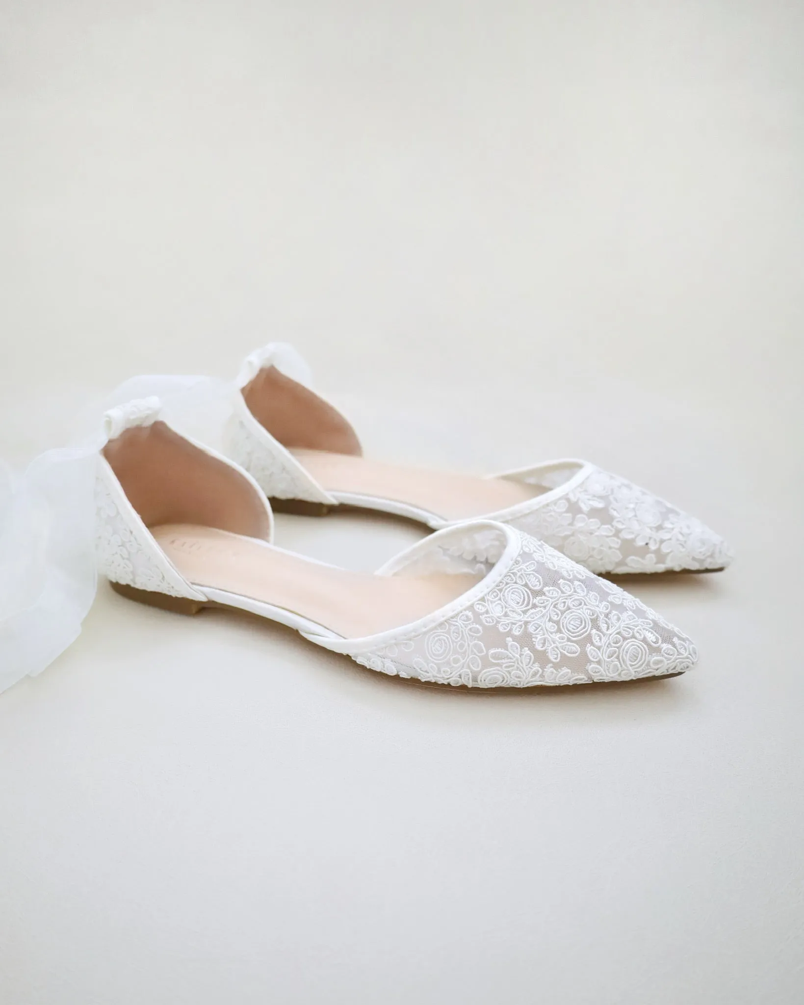 Crochet Lace Pointy Toe with Ballerina Lace Up