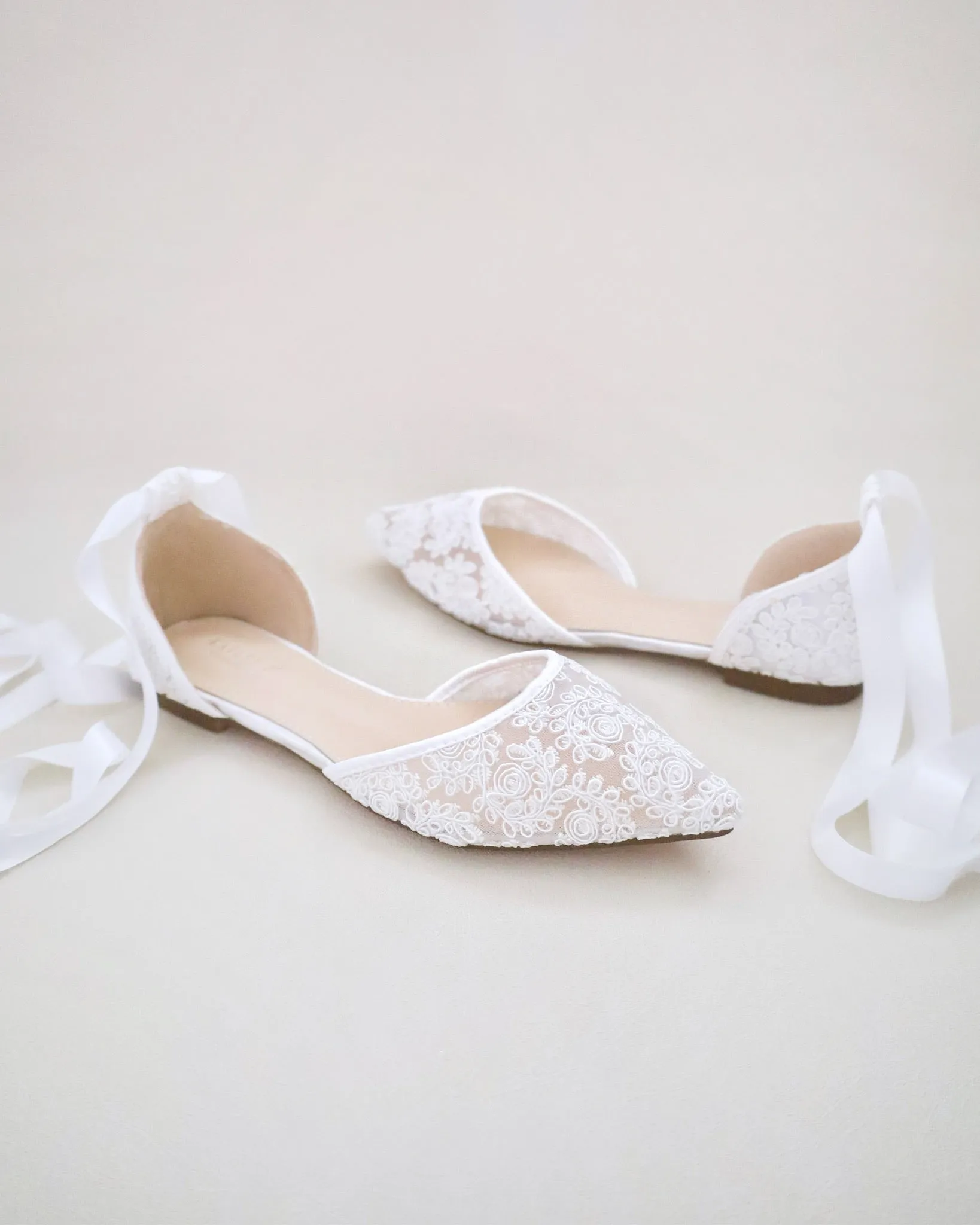 Crochet Lace Pointy Toe with Ballerina Lace Up