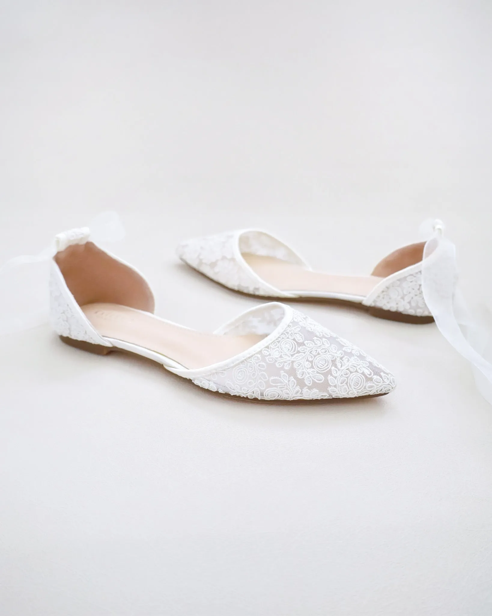 Crochet Lace Pointy Toe with Ballerina Lace Up