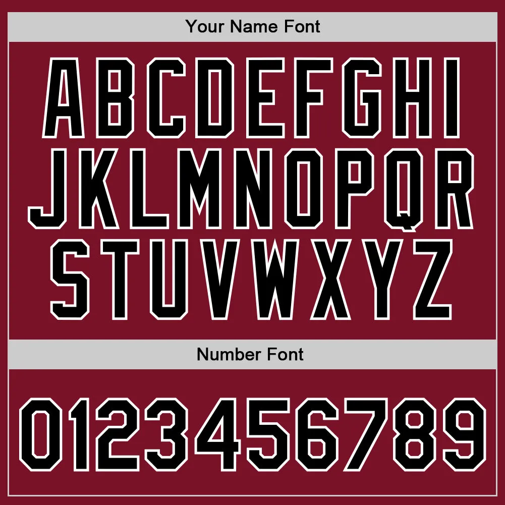 Custom Maroon Black-White Authentic Throwback Basketball Jersey