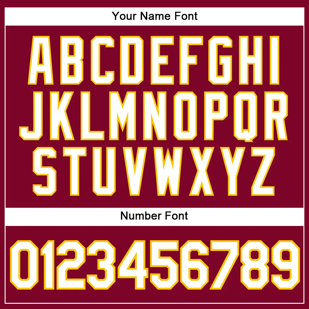 Custom Maroon White Pinstripe White-Gold Authentic Throwback Basketball Jersey