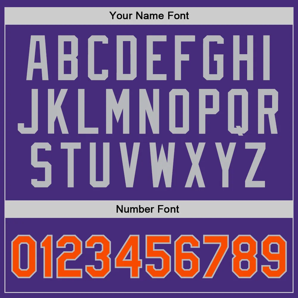 Custom Purple Orange-Gray Authentic Throwback Basketball Jersey