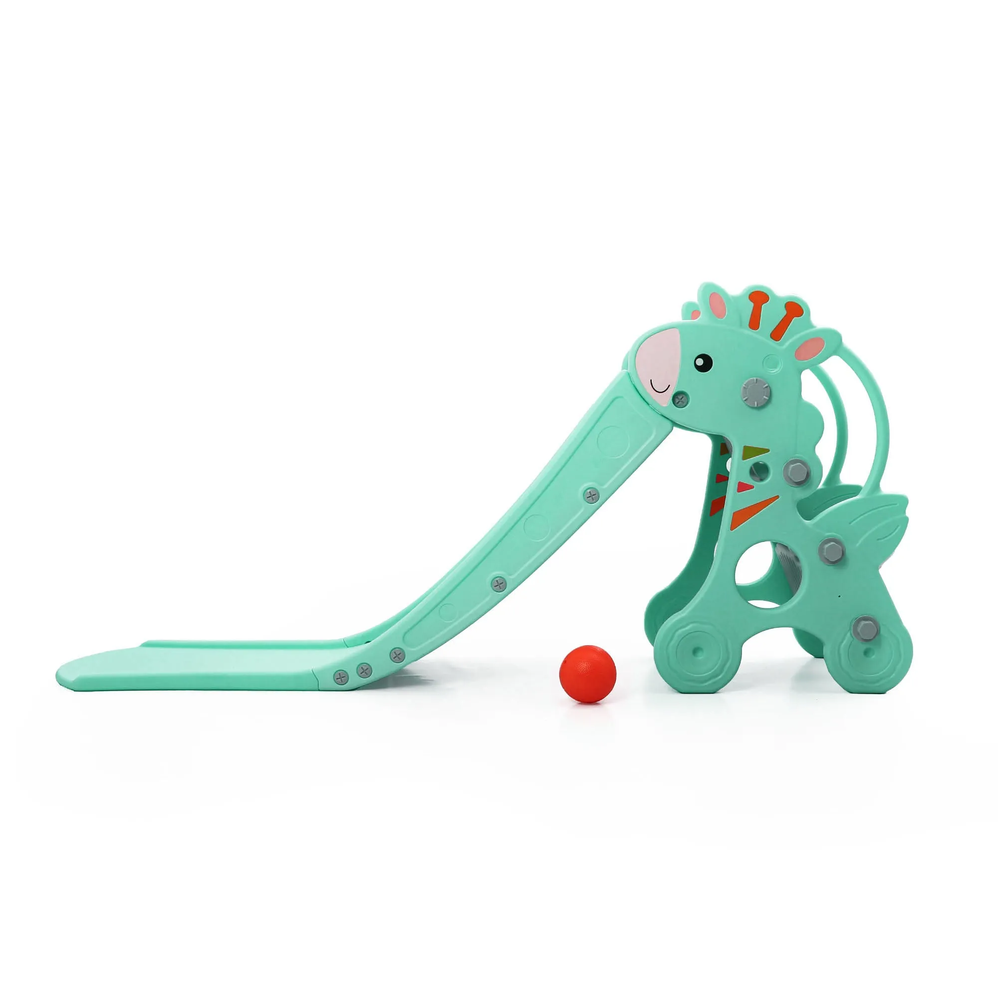Deer Kids Slide with Basketball Hoop | 2 in 1 Baby Slide