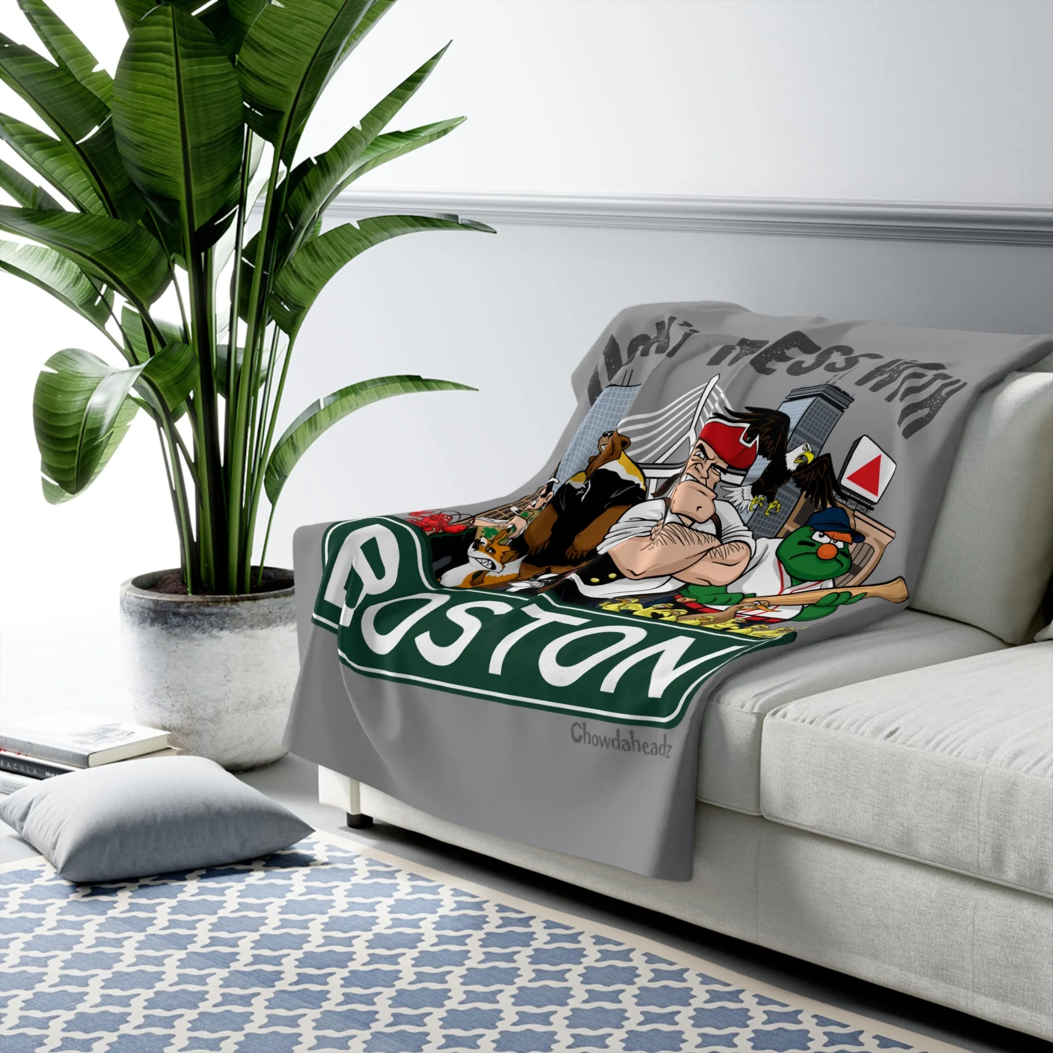 Don't Mess With Boston Sherpa Fleece Blanket