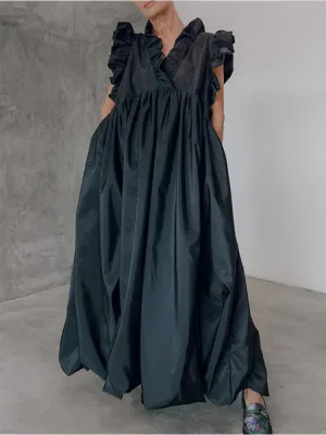 Elegant Women's Long Dress with Tassel Details
