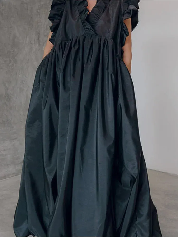 Elegant Women's Long Dress with Tassel Details