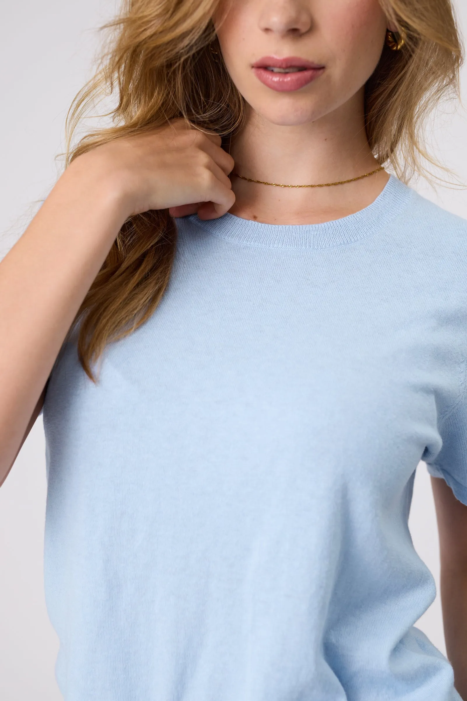 Encore Knit Tee - Ice Blue