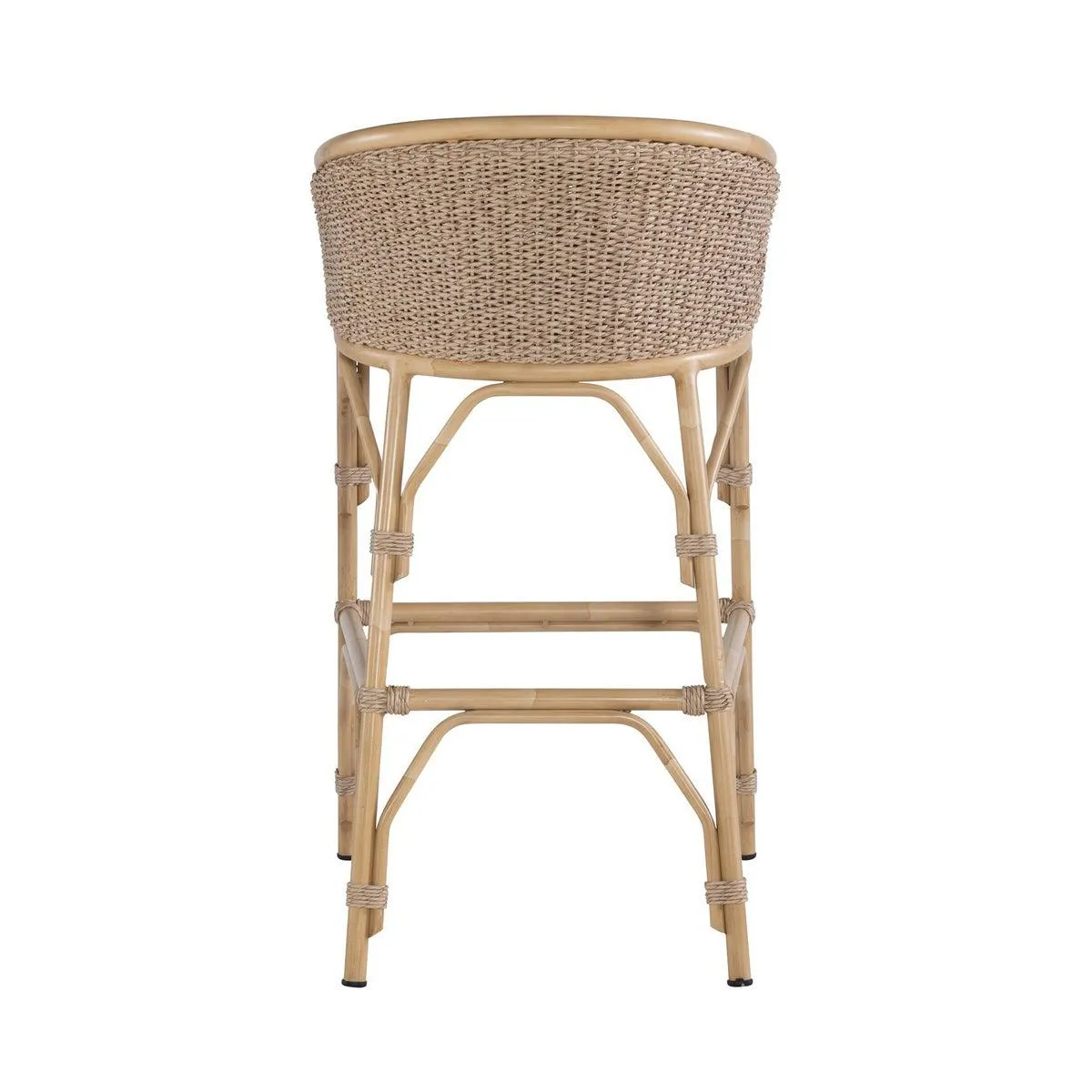 Faux Rattan and Hyacinth Weave Outdoor Bar Stool / Bar Chair