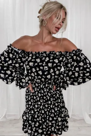 Floral Sensation Off-shoulder Mini Dress