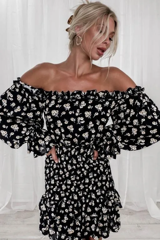 Floral Sensation Off-shoulder Mini Dress