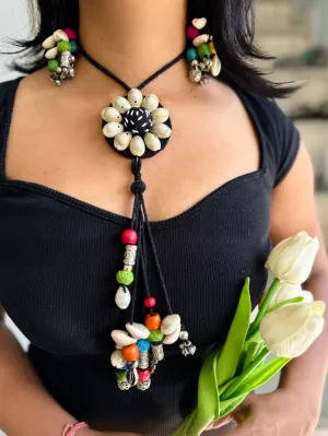 Ghumee Fabric Choker   Earrings Set