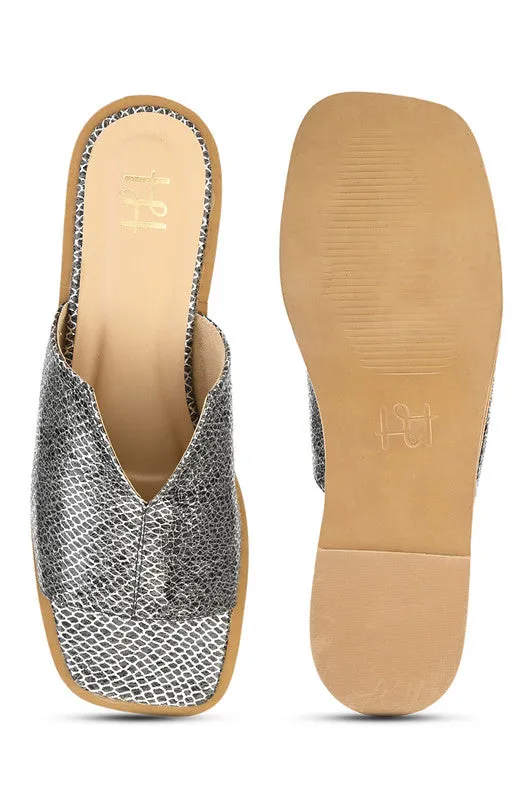 Hydes N Hues Black Silver Flat Sandal For Women