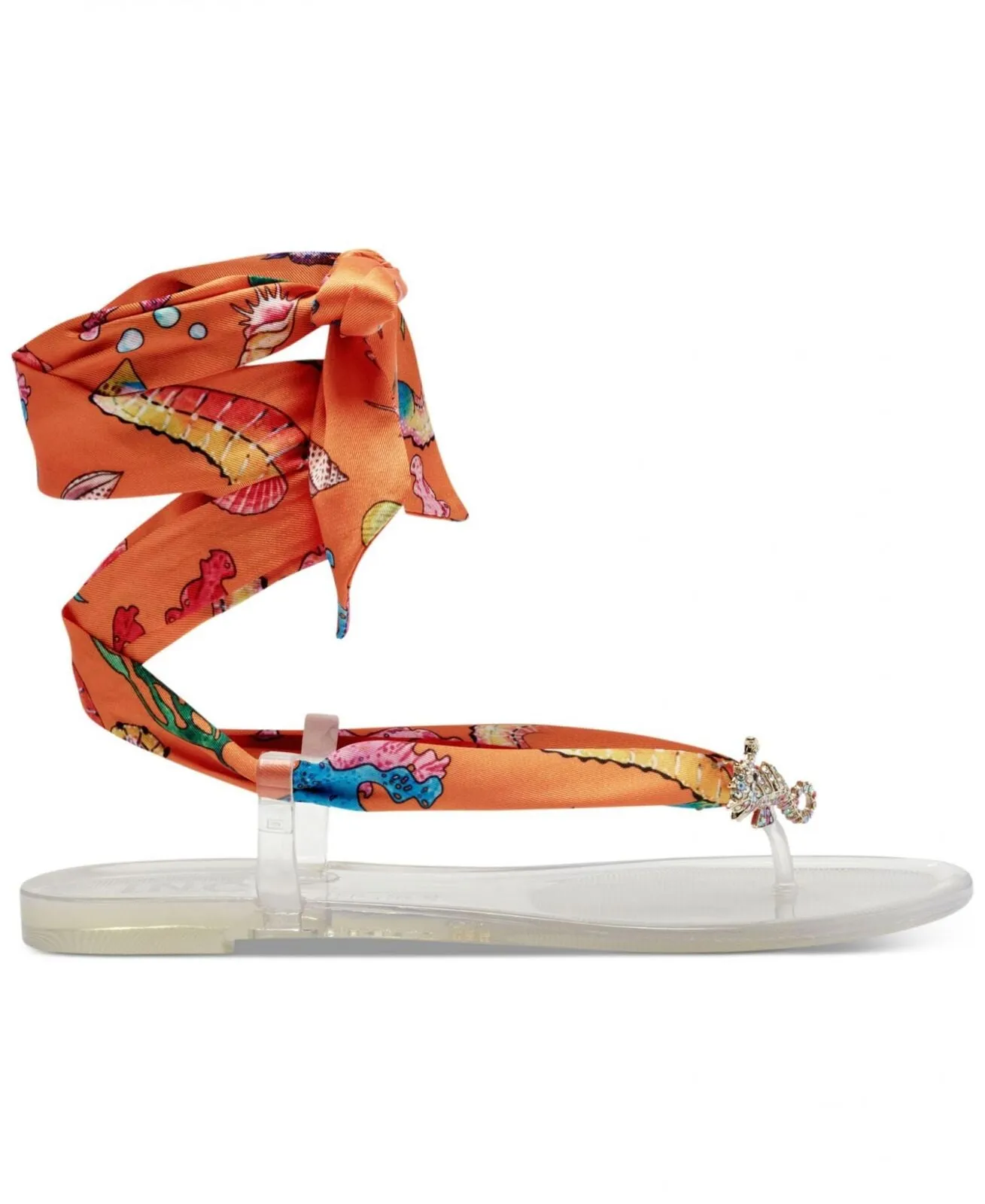 Inc International Concepts Women's Malana Scarf Flat Sandals Seahorse Orange 7M