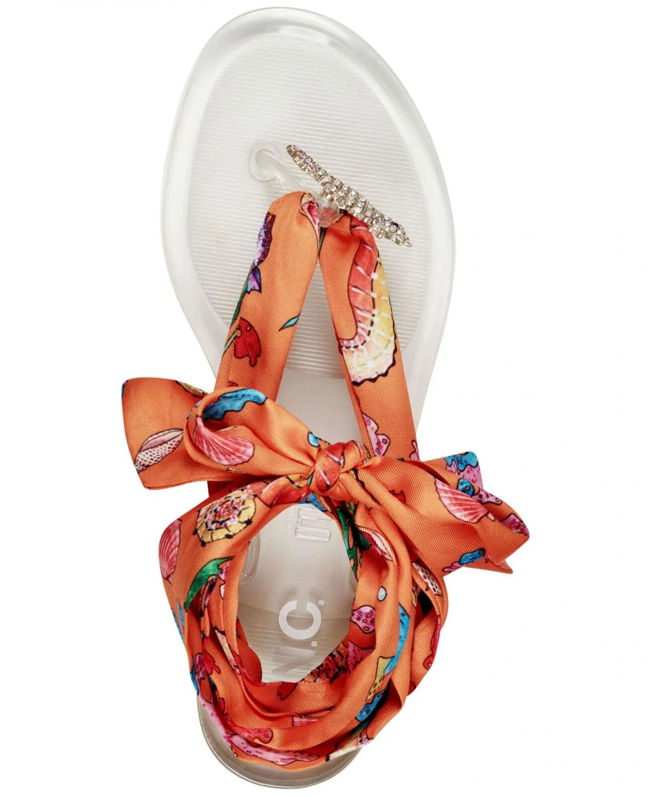Inc International Concepts Women's Malana Scarf Flat Sandals Seahorse Orange 7M