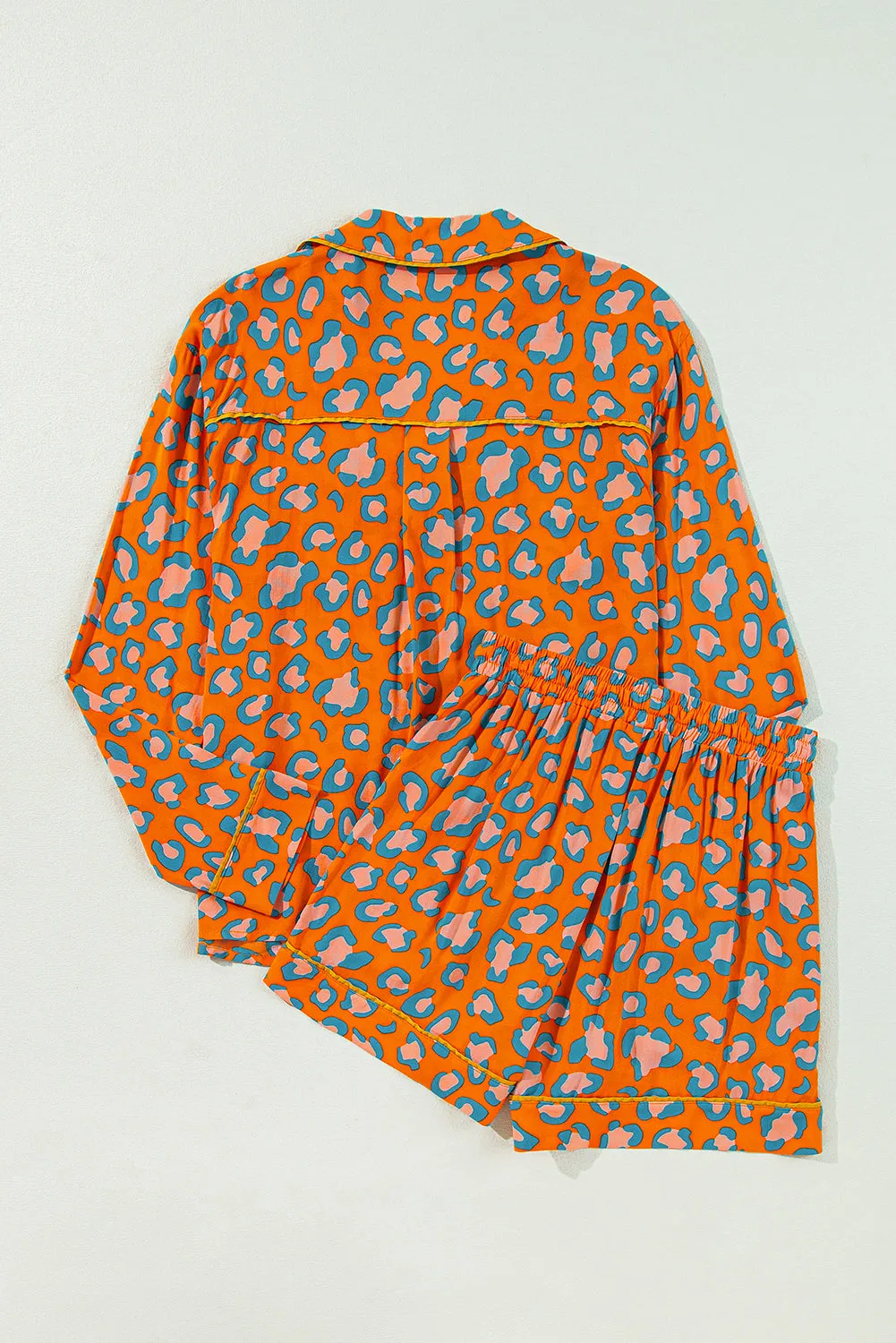 Julia, Leopard Long Sleeve Shirt and Shorts Pajama Set