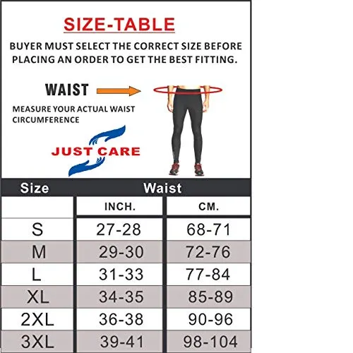 Just Care Unisex Athletic Fit Leggings (2_Black_Large)