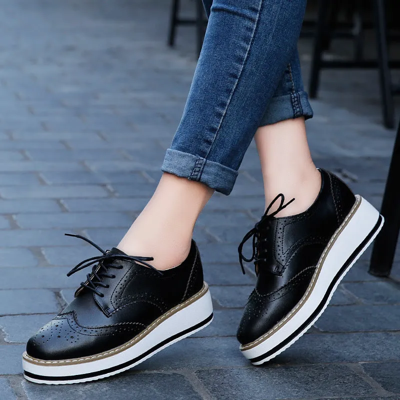 Lace-up Flats British Style Shoes