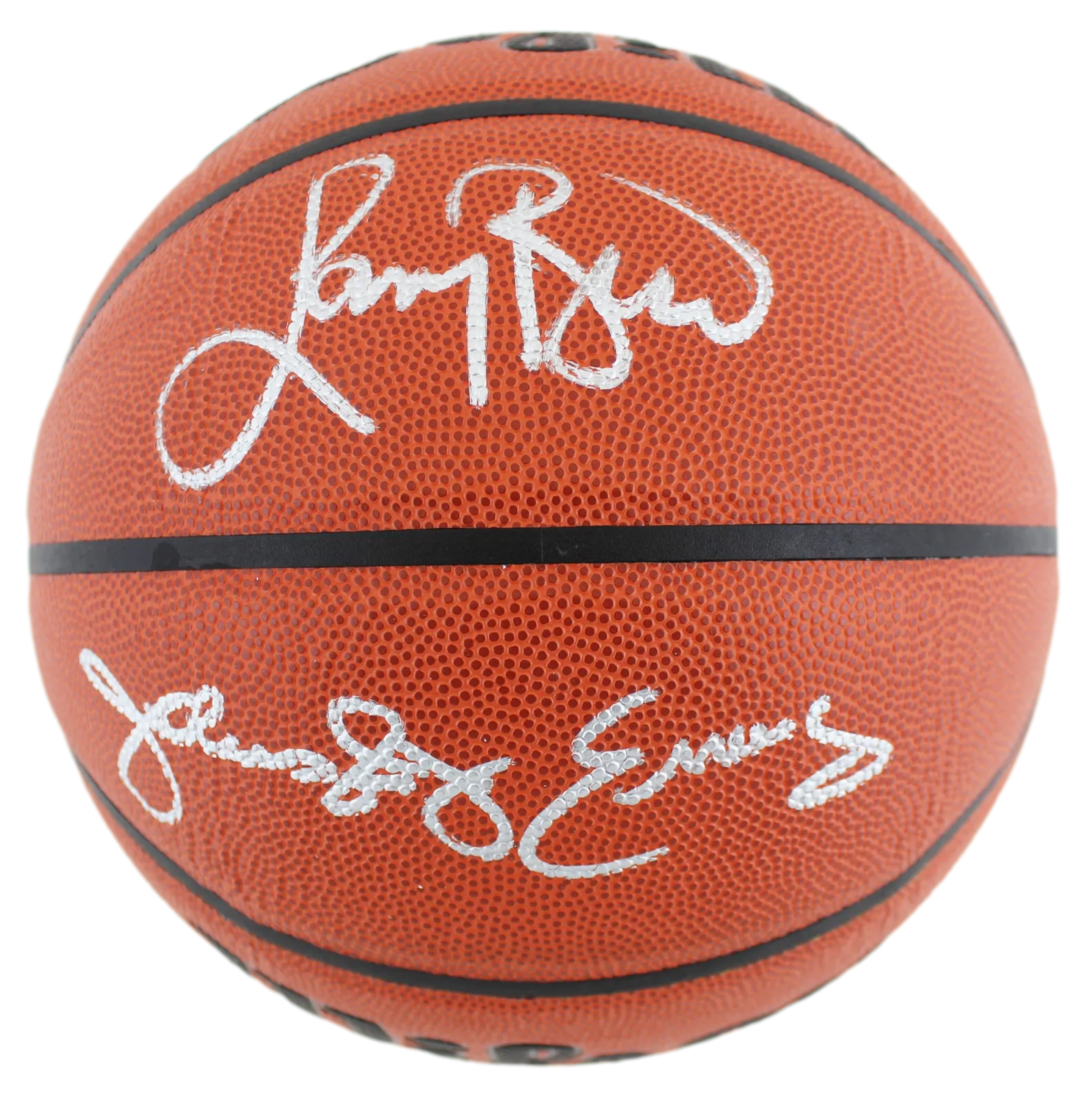 Larry Bird & Julius "Dr. J." Erving Signed Wilson Basketball w/ case BAS Wit
