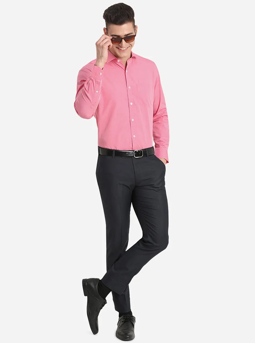 Light Pink Solid Regular Fit Formal Shirt | JadeBlue