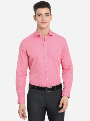 Light Pink Solid Regular Fit Formal Shirt | JadeBlue