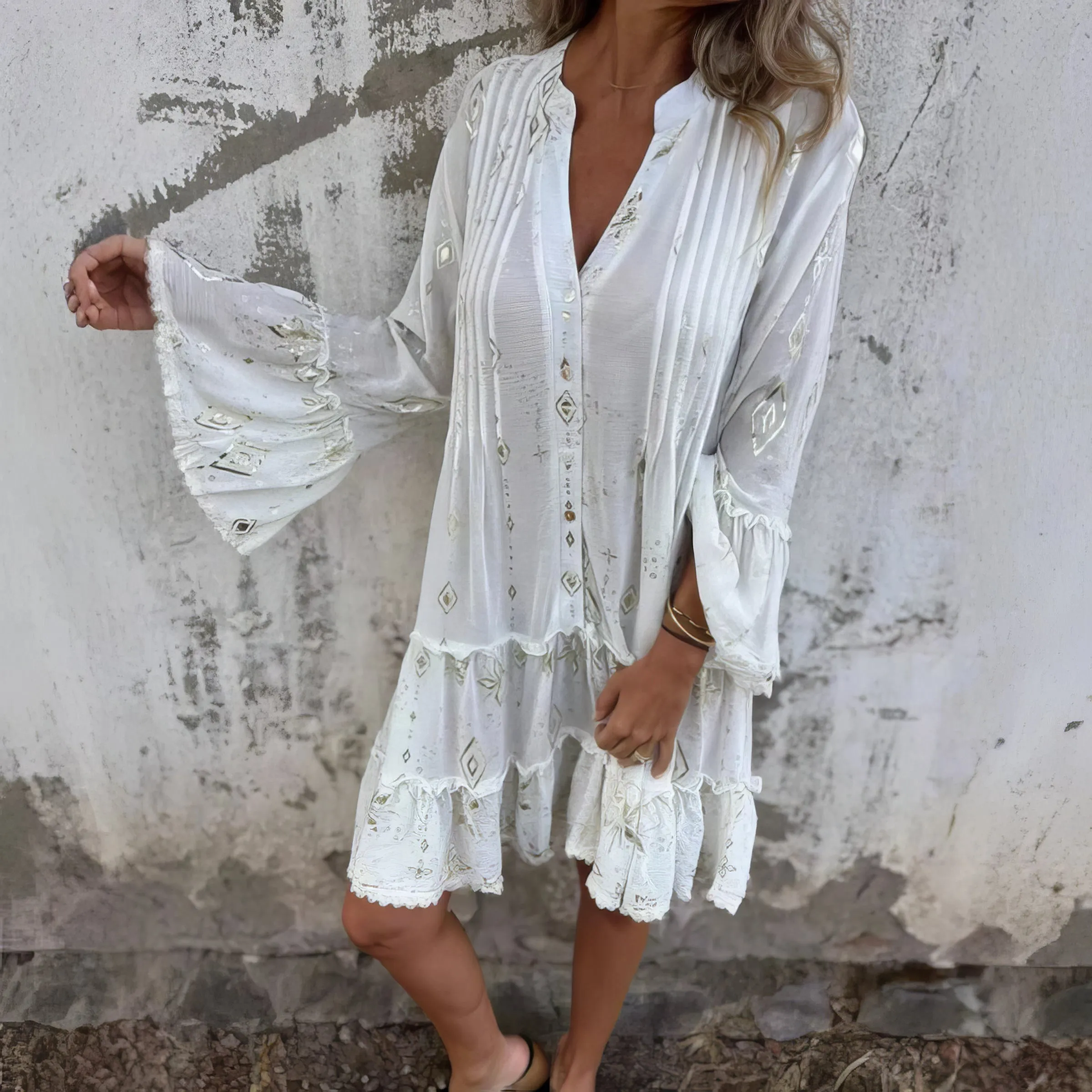 Mara Trendy Long Sleeve Mini Dress