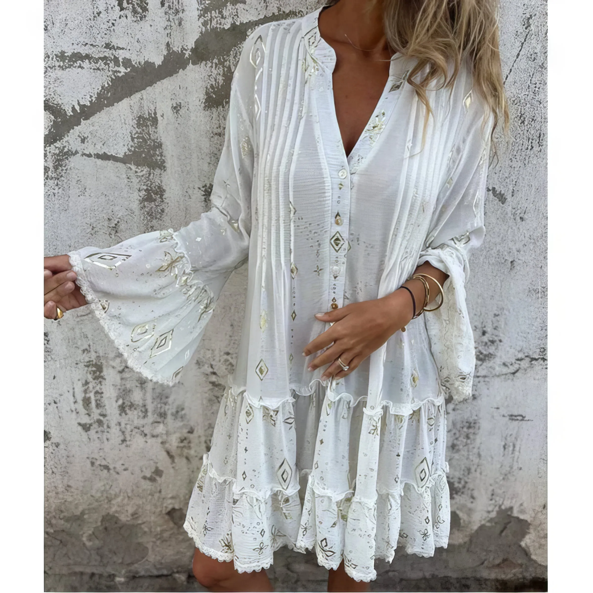 Mara Trendy Long Sleeve Mini Dress