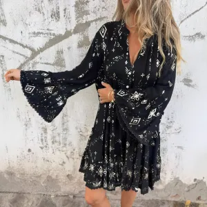 Mara Trendy Long Sleeve Mini Dress