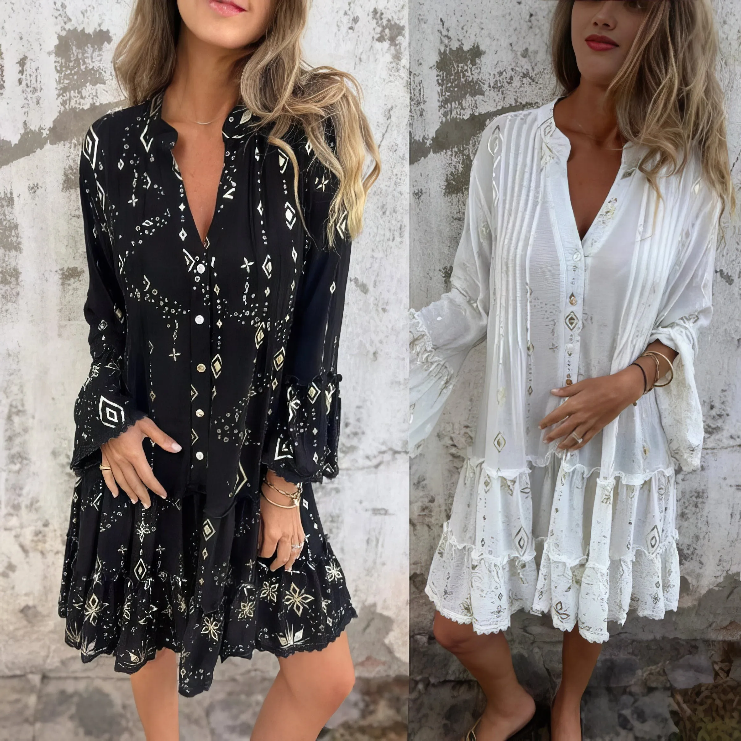 Mara Trendy Long Sleeve Mini Dress