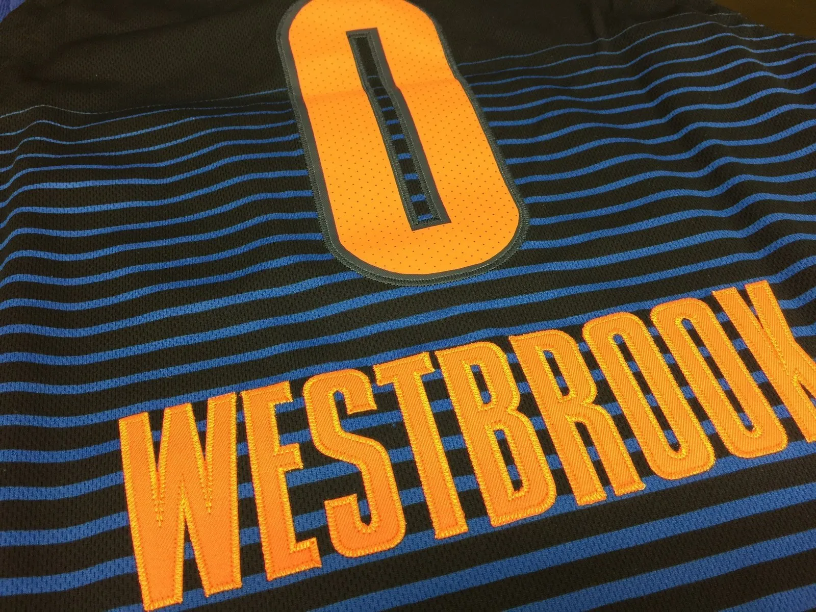 Men 0 Russell Westbrook Jersey Blue Oklahoma City Thunder Authentic Player