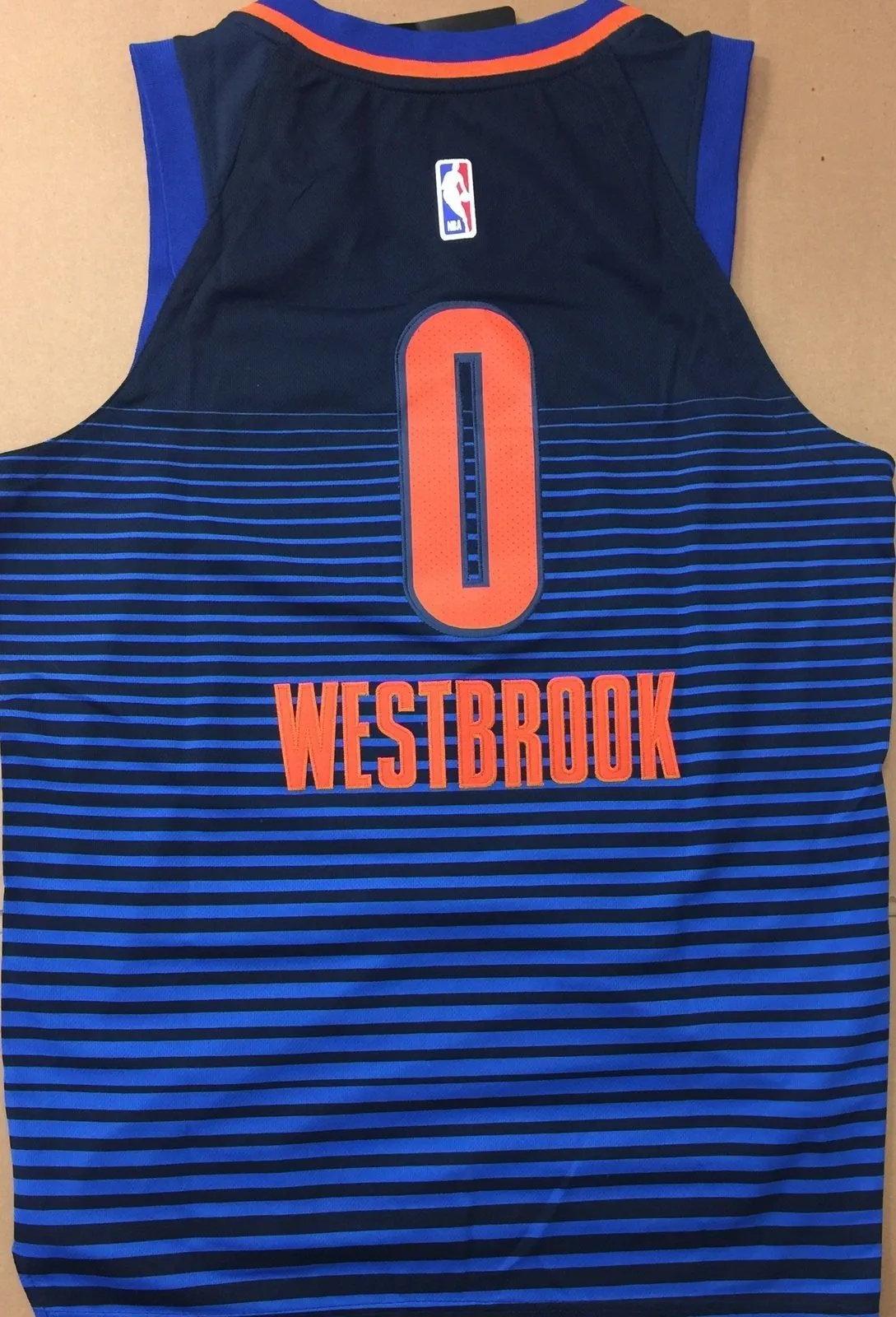 Men 0 Russell Westbrook Jersey Blue Oklahoma City Thunder Authentic Player