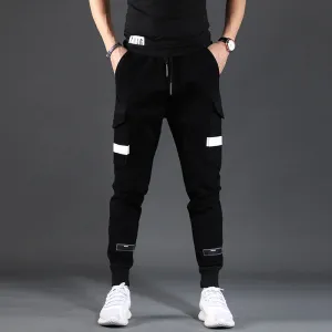 Men's Cargo Pants - Fashion Streetwear Tactical Cotton Denim Trousers in Army Green and Black