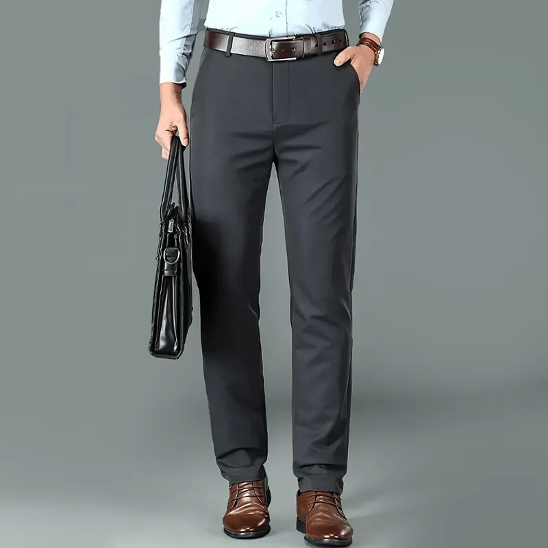 Men’s Dress Pants – Slim Fit – Classic Light Beige Trousers