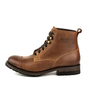 Men's Handmade Brown Leather Urban Lace-Up Boots 2478